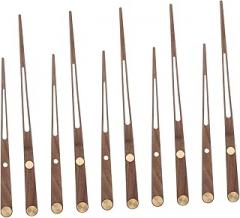 POPETPOP High Torque DIY Clock Hands Set 5pcs Wooden Clock Pointers Brass Components for Home Decor and Craft Projects