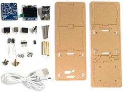 DC 5V DIY Mini Electronic Clock Kit with OLED HD Screen Support Date Temp Humidity Display & 3-Day Weather Forecast