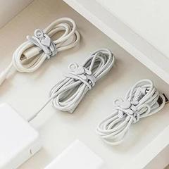 6pcs Cable Organizer Ties,Electronic Charging Cable Cord Ties in Silicone - Home Travel Multi-Purpose Storage Tool Fastening Gear for Family, Friends