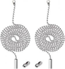 2-Piece/Set Metal Switchs Chain Extender 1 Meter Length Pull Chain String Extension with Connector for Ceiling Fan Light Light Bulb Chain Extender Ceiling Fan Pull Chain 2 Pack 3.3 Feet Metal Ceiling