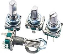 2PCS Half/Plum Axis Rotary Encoder, Handle Length 15mm 20mm Code Switch/EC11 Digital Potentiometer with Switch 5Pin New 2025 for Arrival High Reliable Electronic Component, Stable Performance