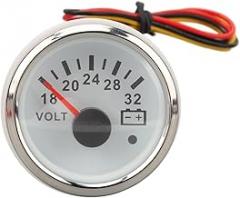 52mm Voltmeter Gauge 18V-32V Universal Electrical Voltage Meter, for RV Boat