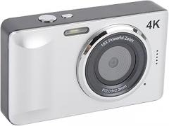 4K Digital Camera with 64MP 18X Zoom, Autofocus Point and Shoot, Compact Vlogging Camera for Beginners (Silver)