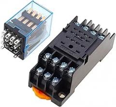 1Pc MY4NJ Electronic Micro Mini Electromagnetic Relay 5A 14PIN 4DPDT with PYF14A Socket Base DC/AC 12V 24V 36V 48V 110V 220V(AC,36V)