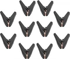 Hyuduo J.60058 Electrical Test Clamps, Insulated Battery Charger Clamp with Steel Copper Plated for Car Auto Boat Electronics 1000V 30A (Black)