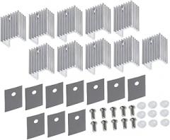 Uonlytech 10pcs Aluminum Triode Heat Sink Cooler Fin Electronic Heat Dissipation Radiator for Voltage Regulator Semiconductor Module Cooling
