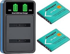 NP-BN1 Battery 2 Pack and Dual Charger for Sony Cyber-Shot DSC-W830 DSC-W800 DSC-W690 DSC-W650 DSC-W570 DSC-W530 DSC-W330 DSC-W310 DSC-TX9 TX10 TX20 TX30 DSC-WX100 DSC-WX200 DSC-QX10 DSC-QX30 and More