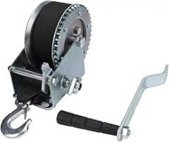 Heavy Duty Hand Winch Puller 1000LBS Boat Trailer Caravan Strap - Smooth Action, Safe Braking, Portable Design