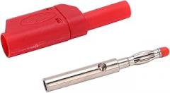 FILFEEL 10pcs 22.160 4mm Banana Plug Insulated Safety Connector Housing Electronic Test Accessories (Red)