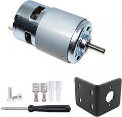 775 DC Motor DC 24V Max 20000RPM Ball Bearing Large Torque High Power Low Noise Gear Motor Electronic Component Motor（with Bracket）