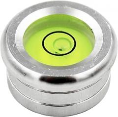 Metal Mini Spirit Level Bubble with Steps Inlaid for Electronic Scales Diameter 20mm Magnetic One Available(Geen-in-White)