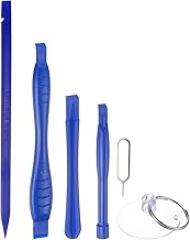 uxcell 5in1 Set Electronics Repair Tool Kit, Plastic Pry Bar Disassemble Removing Set for Screen Glue Removal Blue