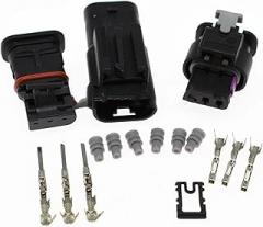 1/5/10/20 Kit 1718653-1 TE 3 Pin Auto Electronic Male Female Waterproof Connector Plug 4F0973703A 4F0973703(Male female,1Set)