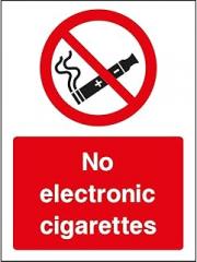 Prohibition Signs - No Electronic Cigarettes Metal Sign 12 x 8 Inch – Suitable for Home, Office, or Work Areas