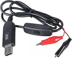 USB to 9V Alligators Clips Cable Voltages Step Up Power Supply Cord with Switching for 9V Meter Remote Small Electronics Power Supply Cable