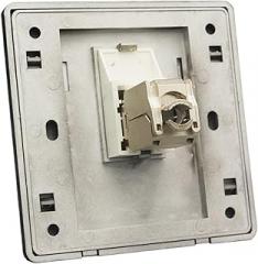 Single Port Black CAT7 RJ45 Wall Plate 86x86mm with CAT.7 CAT6A Socket(CAT6A)