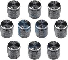 10PCS/Lot 6MM Black Metal Volume Control Knobs Switch for Knurled Shaft Insert Potentiometer Knob Diameter 15mm X 16.5mm Height New 2025 Arrival for Reliable Electronic Component, Precision