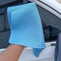 Car Cleaning Cloth Set, Honeycomb Grid Weave and Pineapple Pattern Microfiber Towels for Interior, Glass, and Surface Drying, Scratch-Free Detailing Rags