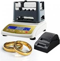 Digital Electronic Gold Purity Tester Machine with Data Label Printer Precious Metal Density Meter & Content Detector Non-Destructive for Gold Silver Platinum(300k)