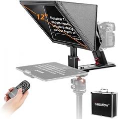 Teleprompter Desview T12S Portable Teleprompter 12.9 inch Pad Phone Prompter Support Camera Horizontal Wide-Angle Vertical Recording Speech Interview Live Broadcast Commerce Manuscript Reader