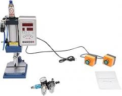 110V Pneumatic Punch Press Machine, 440Lbs/200KG Desktop Digital Dual Control Punching Press with 0.63
