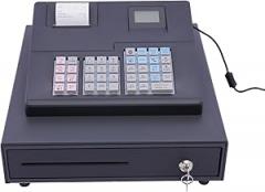 Electronic Cash Register, 32 Dept 10 Clerks, Scanner/Checkport Cash Drawer/Receipt Printer All-in-One, with LCD Display, Cash and Coin Drawer, for Restaurant Shop