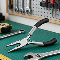 Black 5-Inch Mini Needle Nose Pliers, 1-Piece High Carbon Steel Spring Loaded Tool for Electronics and Crafts
