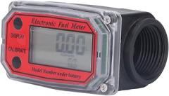 flexman 1.3 Electronic Fuel Meter, Digital Turbine Chemical Transfer Meter with L GAL PTS QTS 4 Measurement Units, Gear Fuelmeter for Kerosene Gasoline (Red)