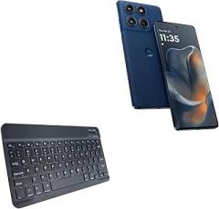 BoxWave Keyboard Compatible with Motorola Edge 60 - SlimKeys Bluetooth Keyboard, Portable Thin with Chiclet-Style Keys - Jet Black