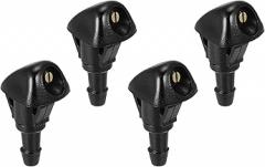 Unifizz Front Windshield Wiper Cleaning Nozzles Jet 4pcs Black ABS 76810-S10-A02 for Honda Civic CRV