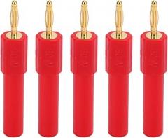 Pongnas Banana Plug Strong Connectivity Good Conductivity Conversion Banana Plug for Electronics Accessory (Red)