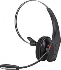 ASHATA Trucker Bluetooth Headset, V5.3 Wireless Headset with Noise Cancelling Microphone and Mute Key, On Ear Bluetooth Headphone Single Ear, for Truck Drivers Call Center