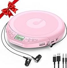 Portable CD Player for Car: Kegaudio with Earphones Anti-Skip LCD Display Personal Disman Disc Player for Car & Sports Supports MP3 WMA PROG & Memory Function