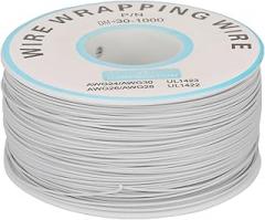 30AWG Tin Plated Copper Wire 200m Breadboard Jumper Wire with Silicone Wrap for Laptop Motherboard LCD Display Breadboard Electronic Test and PCB Soldering (White)