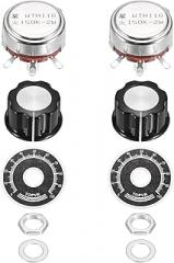 MECCANIXITY 2 Set WTH118 150K Potentiometer Kit, Single Turn Rotary Carbon Variable Potentiometers with Knobs Nuts Washers Dials for DIY Electronics Audio Equipment