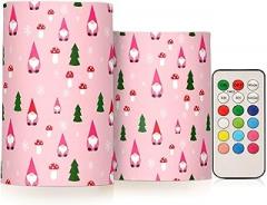 Christmas Dwarves Flameless Candles Color Changing Electronic Operated LED Pillar Candle with Remote and Timer for Decor Halloween Christmas Valentine's Day