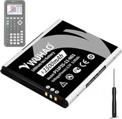 WUHAO TI-84 Plus CE Battery Replacement 1500mAh for Texas Instruments TI 84 Plus CE/TI-Nspire CX II/Color TI Nspire CX Part No 3.7L12005SPA P11P35-11-N01 Battery 3.7V with Tool