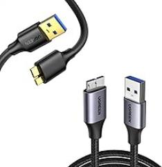 UGREEN Micro USB 3.0 Cable Bundle with USB 3.0 A to Micro B Cord Nylon Braided External Hard Drive Cable
