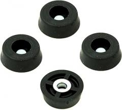 4 Small Super Soft Round Rubber Feet - .250 H X .671 D - Made in USA - Food Safe Cutting Boards Electronics Crafts #