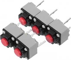 Alipis 5-Pack 6x6x7.3mm Miniature Silent Tactile Push Button Switches for Electronic Devices Mute Switch for Office and Library Use Compact Micro Momentary