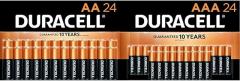 Duracell - CopperTop AA 24 + AAA 24 Alkaline Batteries Combo Pack - Long Lasting Double A & Triple A Battery - 48 Count