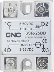Electronic Parts SSR-10DD/25DD/40DD DC Control DC White Shell Single Phase Solid State Relay Input 3-32VDC Output 5~60VDC SSR(Size:SSR-25DD)