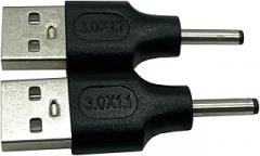 2-Pack USB 2.0 A Male to DC 3.0 x 1.1mm Male Power Adapter for Charging Electronic Devices with DC or USB Ports