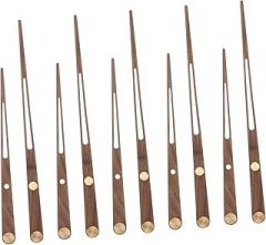 Angoily 5pcs Pointer Clock Walnut Wood Hands Clock Parts Replacement Kit for Wall Decor