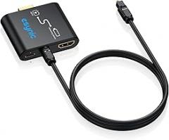 eSynic Portable 4K@30Hz HDMI Optical Audio Extractor-Only From Frie TV Stick/Gaming Console to HDMI Monitor Display & Optical Soundbar-Easy to Set Up-Dolby/DTS 5.1 Surround Sound-Not For HDTV ARC/eARC