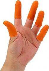 Latex Finger Cots Disposable, 100Pcs Finger Covers Large Size, Non Static Non Slip Fingertip Protector Wear Resistant for Electronic Repair DIY Craft