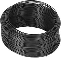 0.55mm Galvanized Iron Wire Round Shape Black 328.1ft for Toys, Craft Supplies, Gardening, Electronic Products, Cable Storage, Smooth and Flexible, Improved Durability