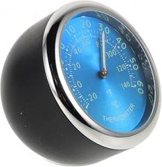Luminous Car Thermometer Clock with Electronic and Quartz Display Blue Dashboard Vehicle Thermometer for Interior Temperature Monitoring and Stylish Auto Decoration