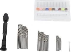 57 work (of art) Hand Drill Bits Set, Pin Vise Hand Drill with 46 Bits and 10 PCB, 0.1‑1mm for RC Car Repair, Model g, and Electronic Assembly