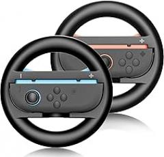 Steering Wheels for Nintendo Switch 2 (2025) Mario Kart World & 8 Deluxe Racing Games, 2 Pack Racing Game Wheels for NS2 Multiplayer Mode Family Game Night, Switch 2 Accessories for Motion Racing Game